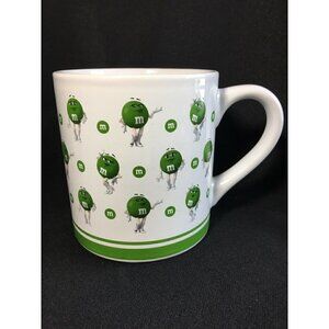 Green M&M Many Faces 16oz Ceramic White Coffee Tea Mug Cup Mars 2018 Sexy Lady